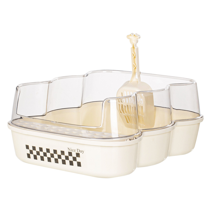 Baja de arena para gatos semicerrada de alto borde para gatos inodoro anti-salpicaduras de excremento para gatos enviando paleas de arena para gatos super grandes personalizados