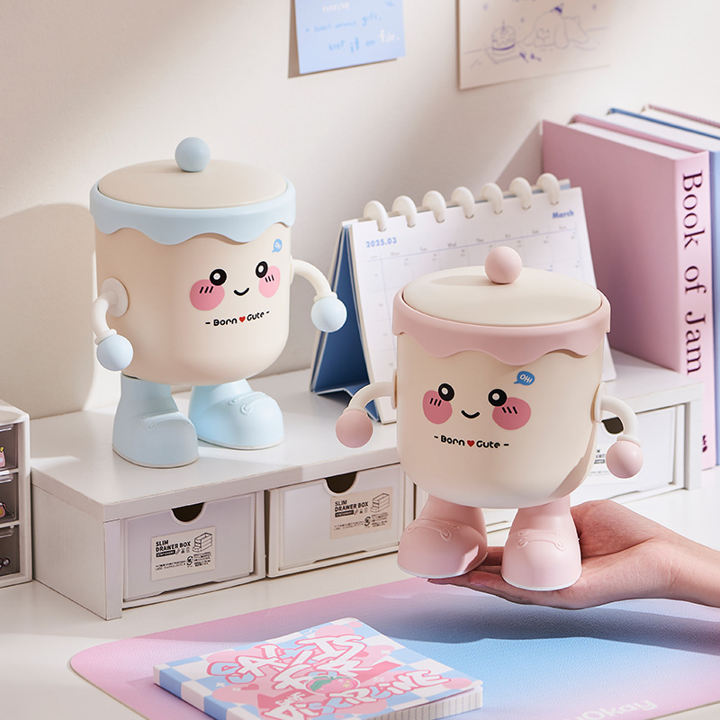 New Cute Desktop Trash Can Mini Small Debris Storage Bin Student Dormitory Office Trash Basket with Lid
