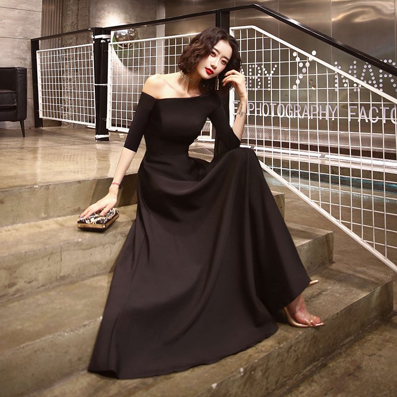 Black Evening Dress 2026 New Style, Elegant and Dignified Queen-Style Dress for Banquet Hostess, Can Be Worn Casually