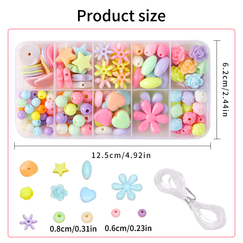 Fabricantes de juguetes de cuentas para niños pulseras diy paquete de material hecho a mano 10 cuentas caja de regalo al por mayor