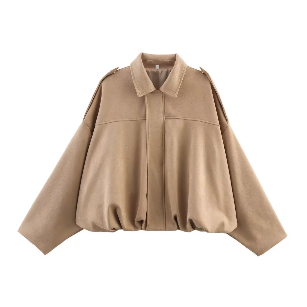 Suede jacket with zipper, European style