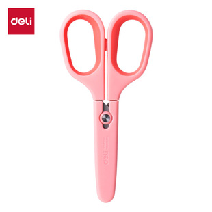 Deli 6073 Student Scissors Comfortable Glue Handle Stainless Steel Point Scissors Hand Sewing Office Scissors