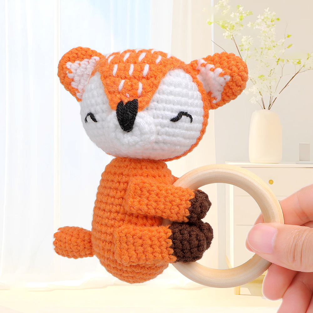 Juguetes para mascotas tejidos a mano transfronterizos agitando aguja sonora para apaciguar perros pueden morder muñecas de punto de gato