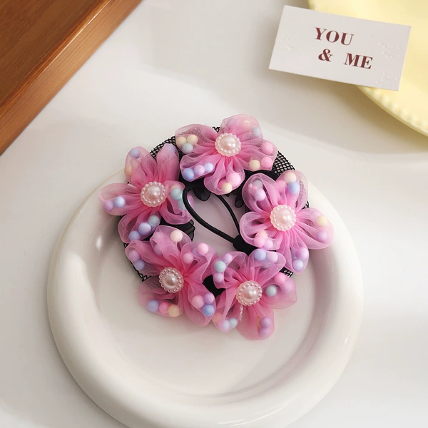 Hair mesh, flowered