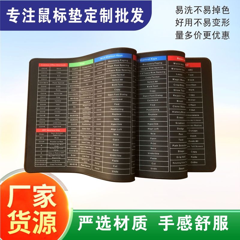 Advertising Mouse Pad Customized Keyboard Wholesale Internet Cafe Anime Large Thickeneded Cartoon Lock Edge Eating Chicken Shortcut Keys Customized