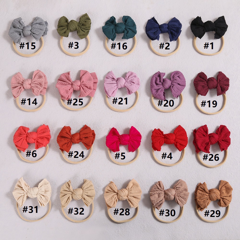 Acessórios para cabelo infantil europeus e americanos transfronteiriços Faixa de cabelo fina para bebê Nylon Jacquard Arco de cabelo Anel de cabelo Outono Novo bebê Faixa de cabeça_voghion.com