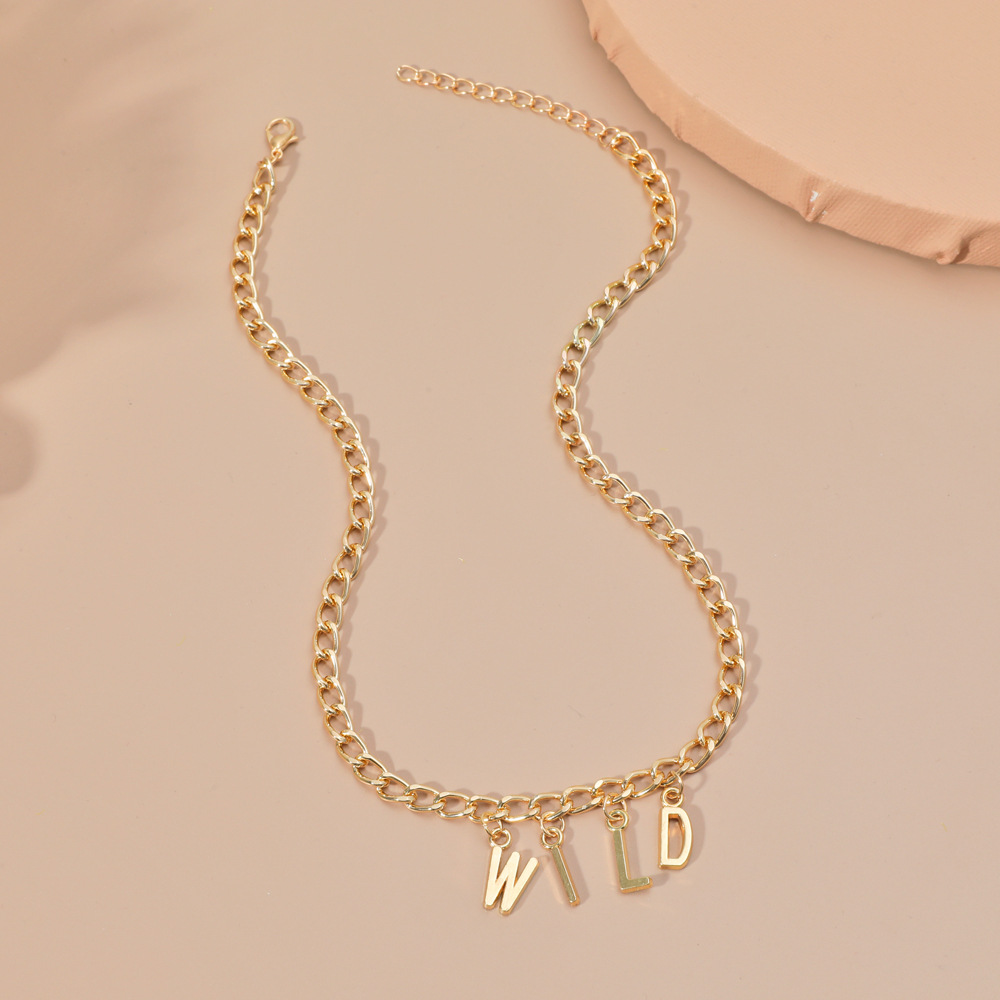 Hip-hop Alloy Letter Necklace display picture 6