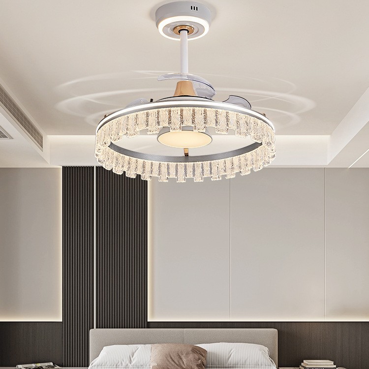 Lámpara de ventilador de sala de estar 2025 nuevo candelabro de ventilador invisible integrado de comedor