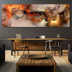 Single-color Fire Cloud High Definition Home Hotel Inn Restaurant Simple Decorative Painting Background Wall Bedside Hanging Picture
