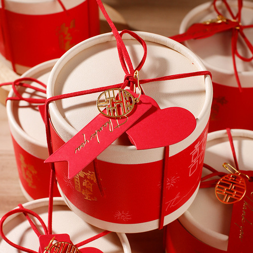 Xiwanteng Mengbao Candy Gift Box Baby's Full Moon Celebration Steamed Steadily Steamed Basket Candy Box First Birthday Red Happiness Egg Empty Paper Box