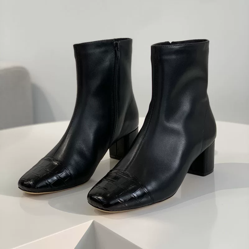 Удобные тёплые кожаные низкие ботинки на молнии, стиль Chanel
