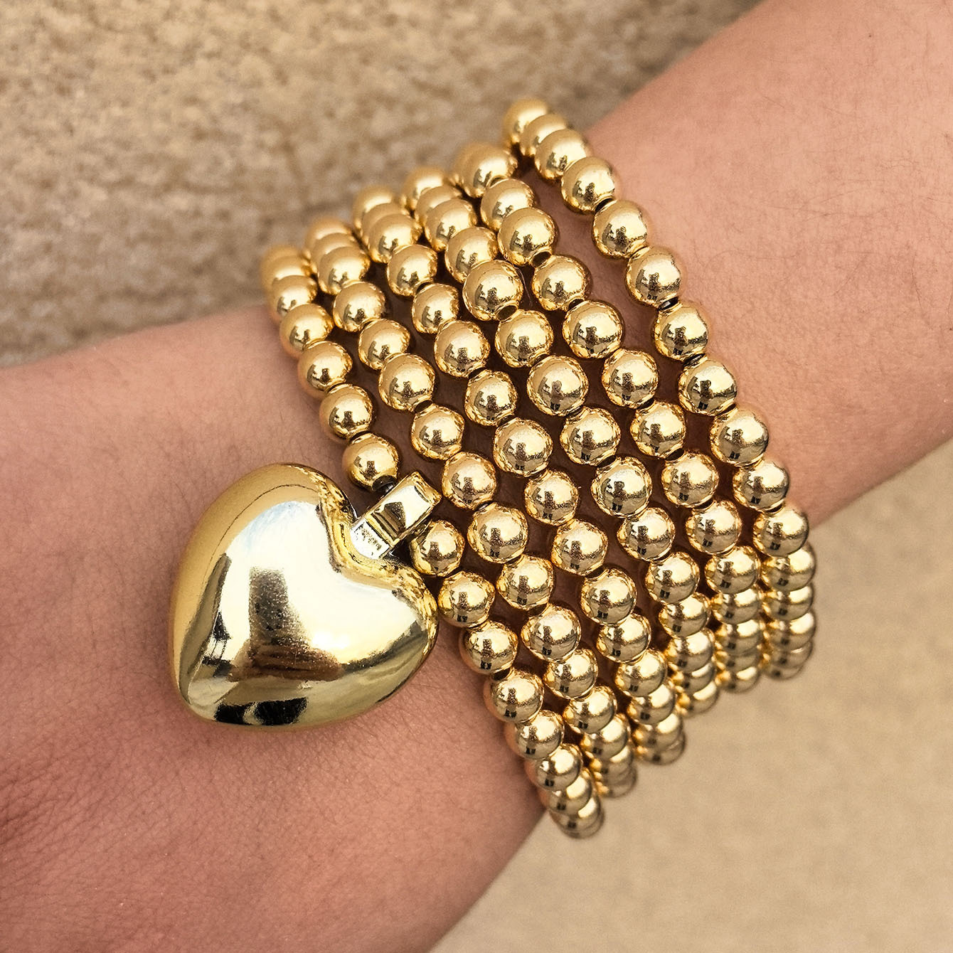 Heart Shape, Bow Knot Pattern Simple Style Heart Shape Bow Knot CCB Ball Chain Beaded Bracelets Wholesale