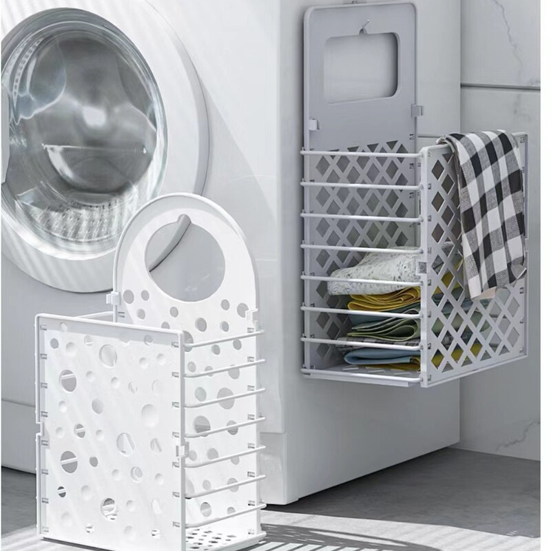 Laundry Basket Clothes Storage Basket Household Bathroom Dirty Clothes Wall-mounted Basket Hole-free Clothes Laundry Basket Rack