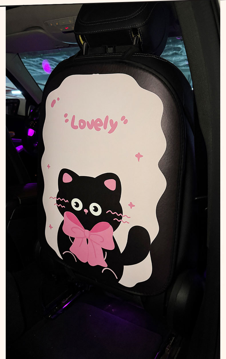 Long Kitten Car Anti-Kick Pad Universal Rear Seat Back Anti-Dirty Protective Pad Car Rear Protection Kick Pad