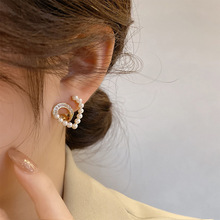 珍珠愛心耳環女秋冬2022年新款潮韓國氣質輕奢高級感小眾耳飾耳釘