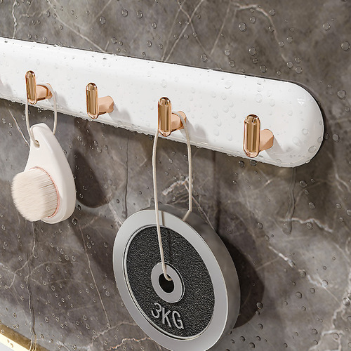 Shuoguo light luxury home row hook bathroom bathroom punch-free coat hook kitchen door multi-functional sticky hook