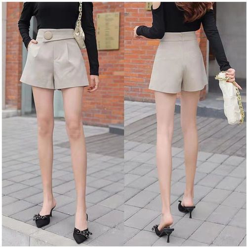 Women's Suit Shorts 2025 Spring New Korean Version High-Waisted Tapered Wide Leg Pants Stylish Casual Outerwear
