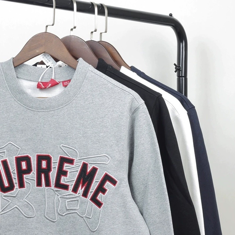 American Street Fashion Brand Cross Cashew Letter Embroidered Sweatshirt Men's Hooded Sweatshirt