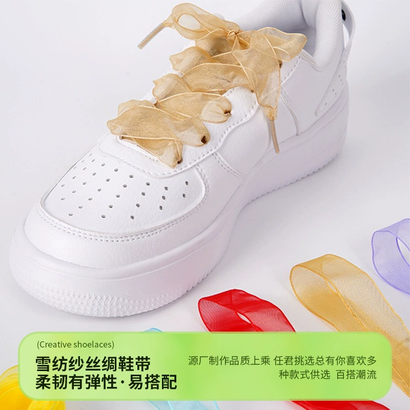 Shoelaces, mesh white shoes for princess