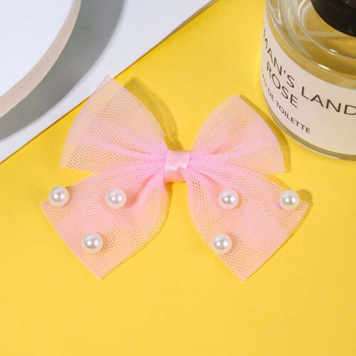 Korean-style exquisite bow accessories children's hair accessories shoes bags clothing accessories pearl mesh wholesale handmade
