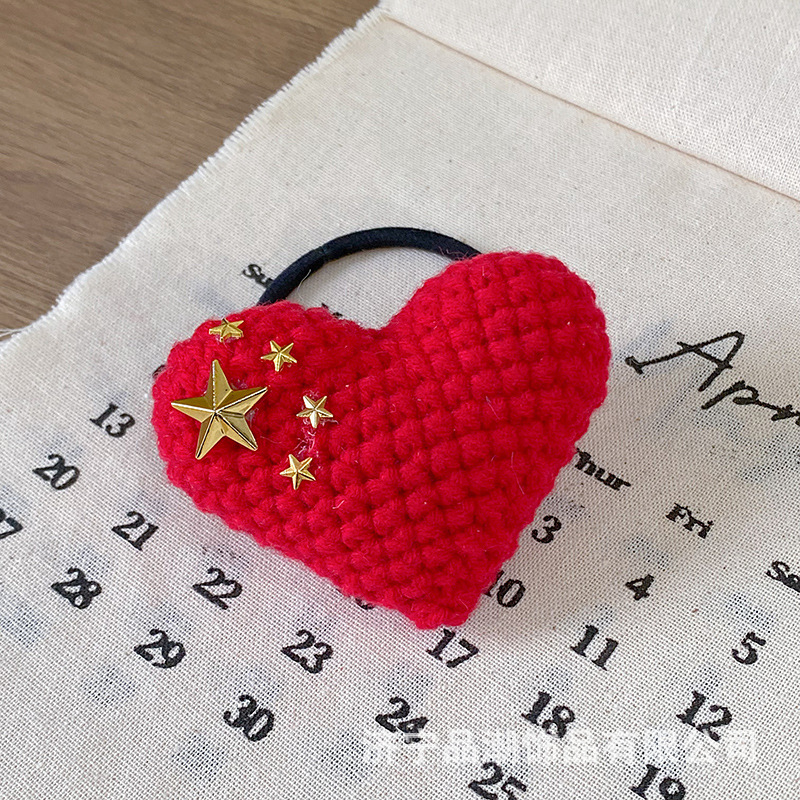 我的中国心钩织成品爱心翅膀钥匙扣包挂件国庆节创意礼物挂饰|undefined