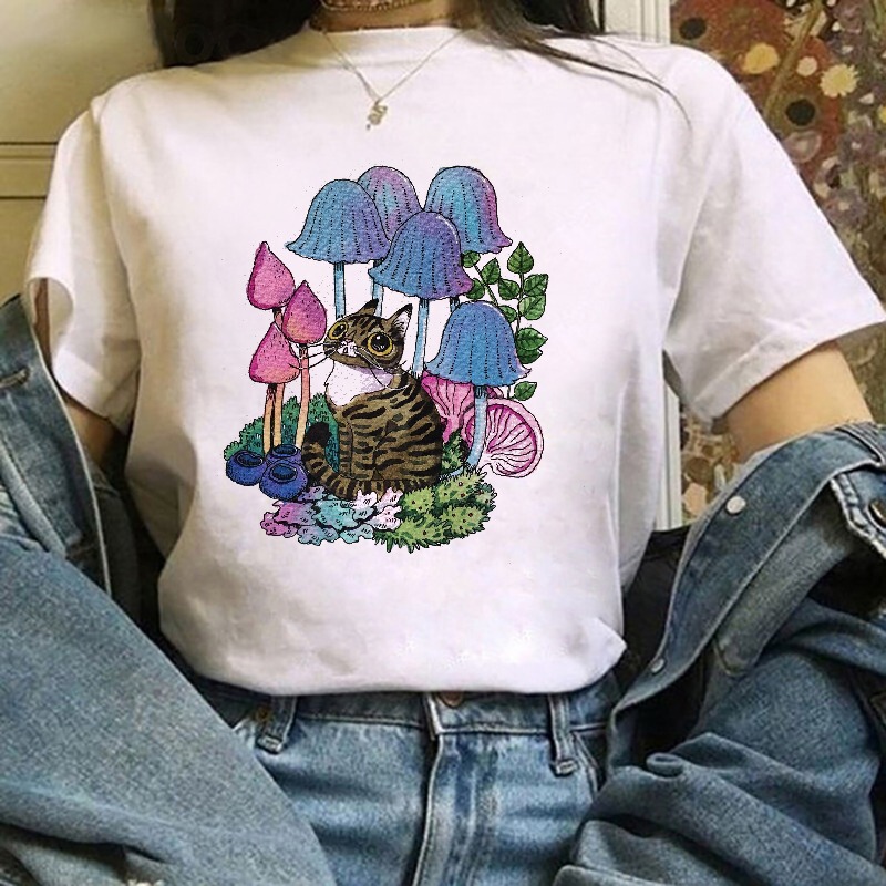Kawaii Summer Cute Fashion 90S Trendy Animal Top Graphic Print Women's T-Shirt Kawaii Summer Cute Fashion 90S Trendy Animal Top Graphic Print Women's T-Shirt