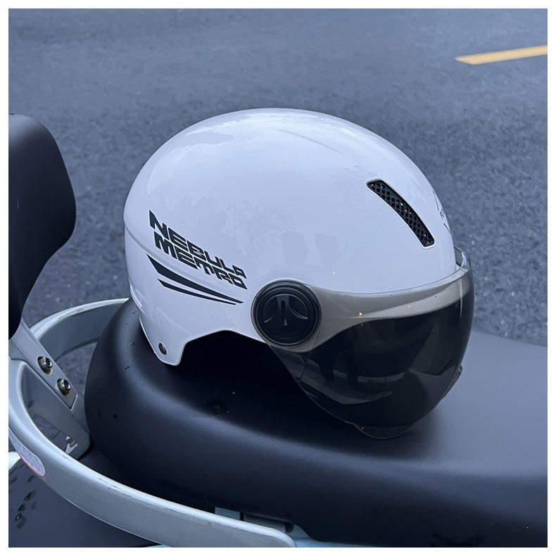 Dual-lens electric vehicle helmet, C national standard certified half helmet for motorcycles and electric scooters, sun-protective, stylish and cool summer hat for men and women, new