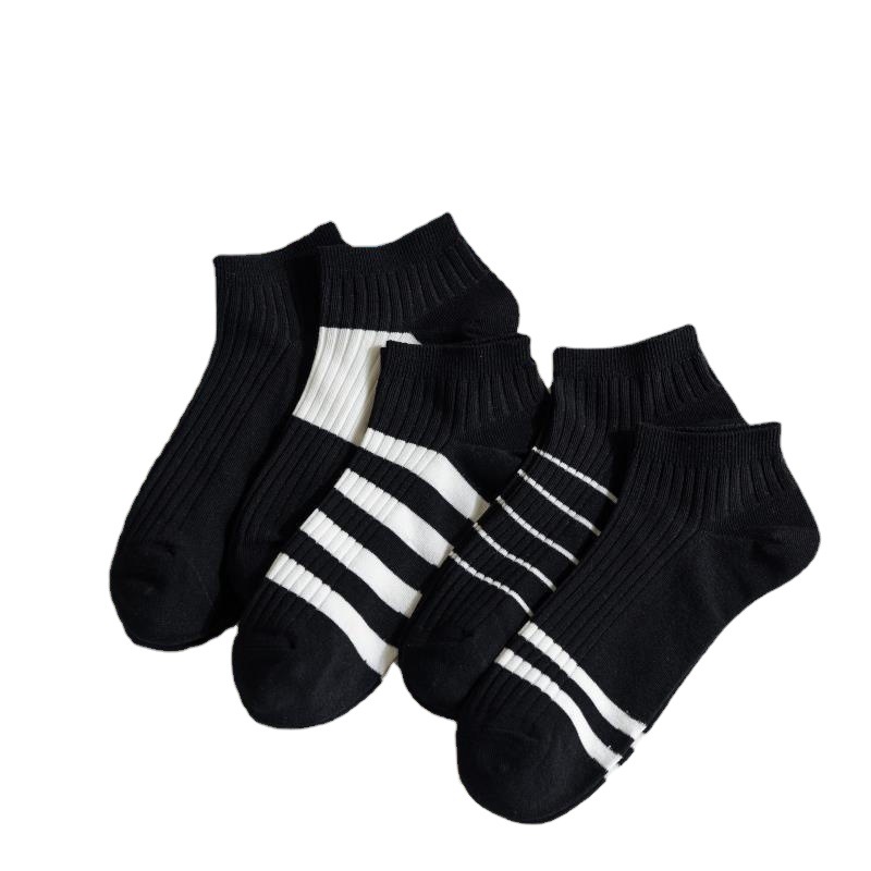 Calcetines cortos Rayados del algodón peinado de los hombres calcetines del verano al por mayor Calcetines de los deportes de los hombres
