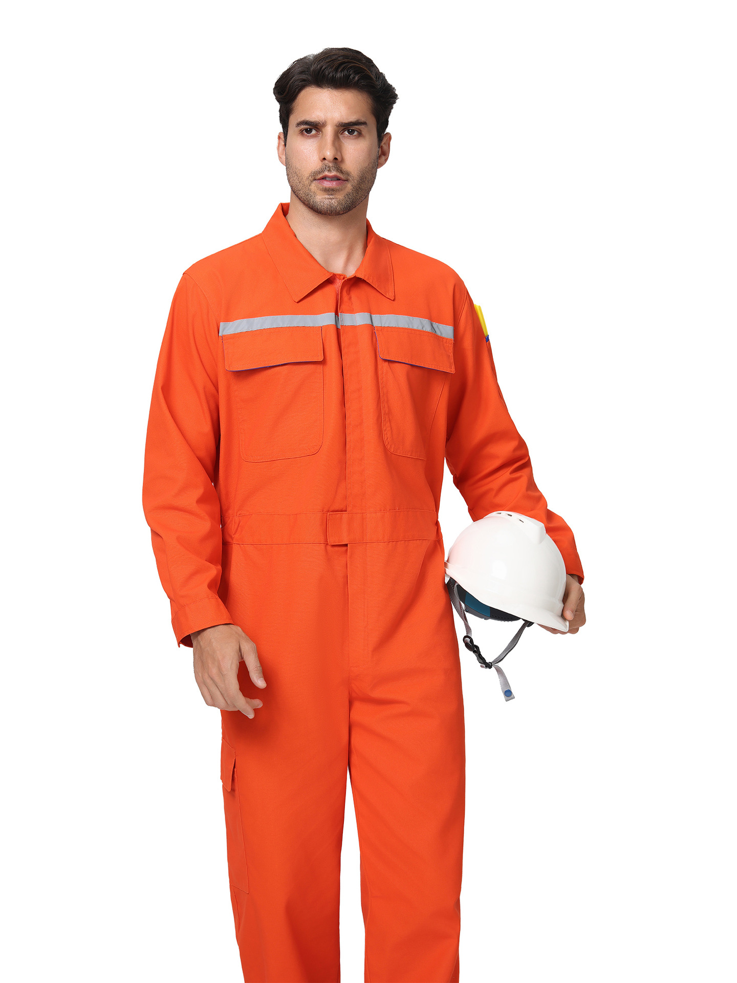 Comercio exterior conjunto de ropa de trabajo a prueba de polvo tira reflectante astillero pintura por pulverización resistente al desgaste herramientas de soldadura a prueba de quemaduras al por mayor ventilación image 6