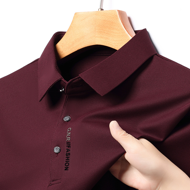 Camiseta polo de manga larga con cuello para hombre, estilo casual, primavera y otoño 2024 
 Camisa de una pieza con cuello, ideal para otoño, con envío directo.