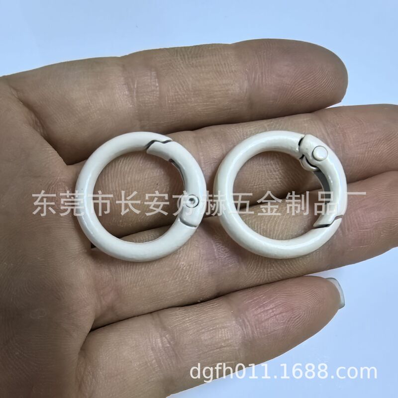 カラー金属オープンサークル焼付塗装亜鉛合金スプリングサークルカードサークルブックサークルカラースプリングバックル外径24mm|undefined