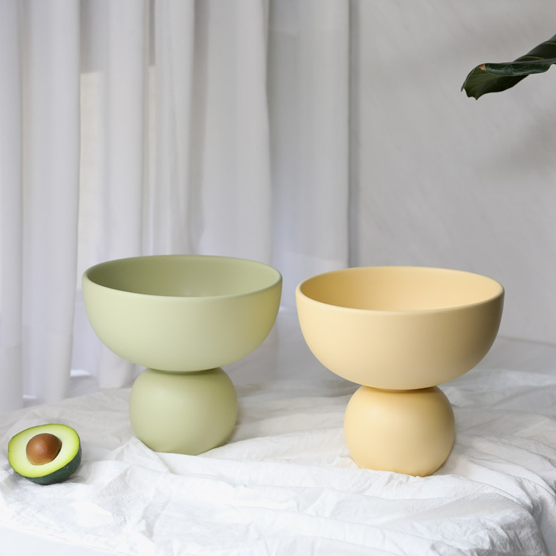 INS estilo crema de cerámica plato de fruta sala de estar mesa de café en casa merienda plato de caramelo recepción decoración suave