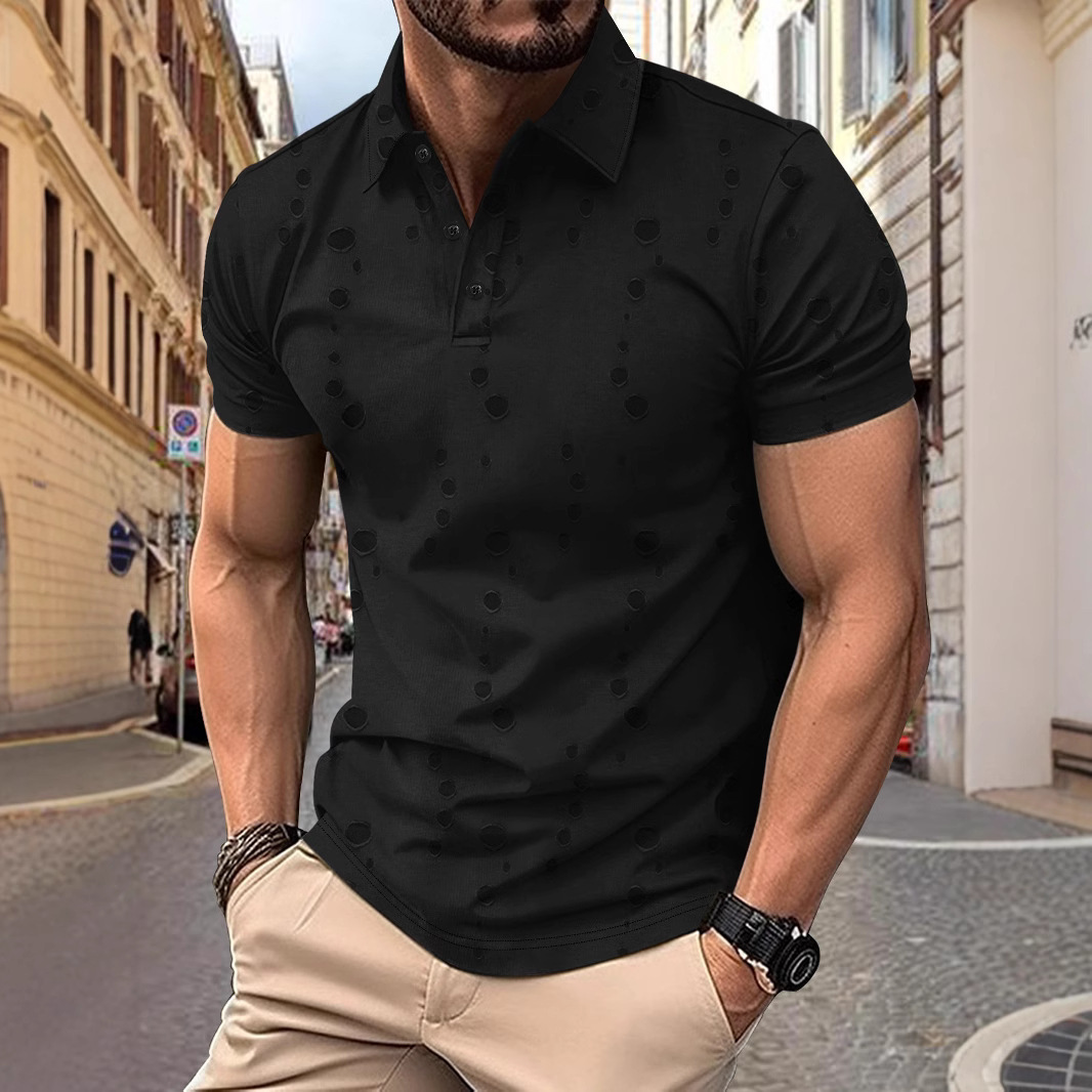 Herren Poloshirt Mit Destroyed Effekt Und Kurzem Arm_voghion.com