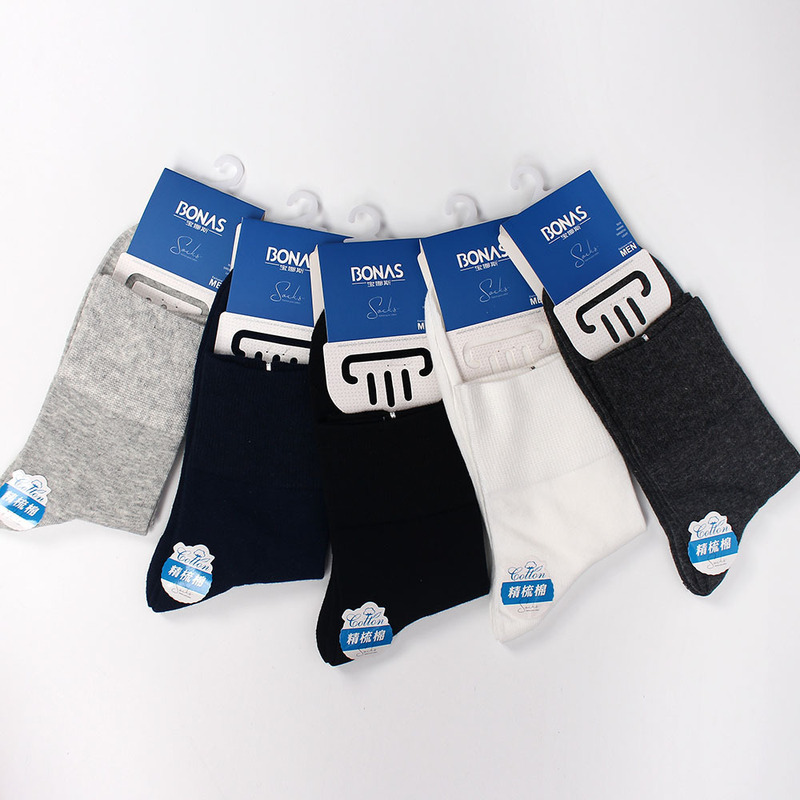 Bona Ness 75012 Loose Mouth Men's Socks Mid-tube Cotton Socks Four Seasons Breathable Socks
