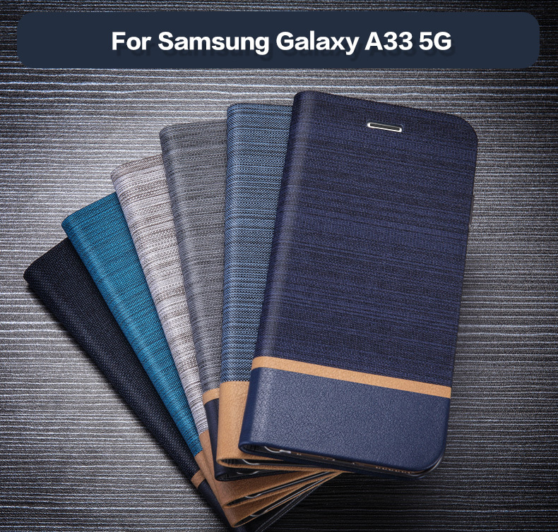 适用三星Samsung Galaxy A33 5G帆布三拼系列手机套商务保护套