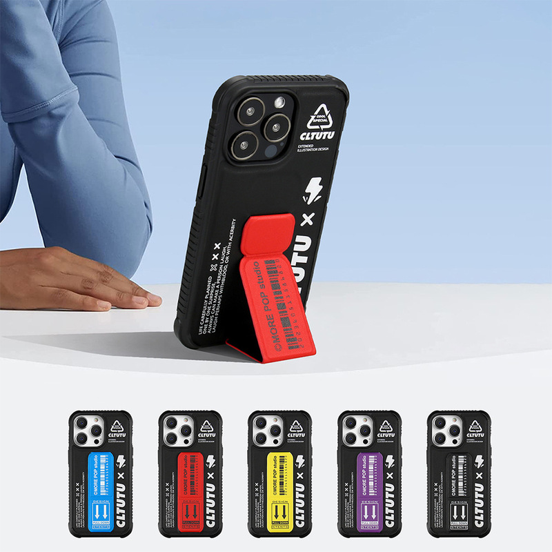 For Apple iPhone12 13 14 15Pro Max Plus Drop-resistant Folding Stand Phone Case