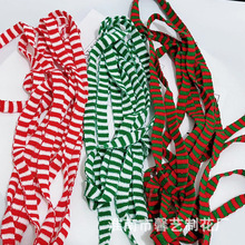批发针织毛线迷你小围巾 圣诞公仔玩具围脖布条彩色条纹装饰配件