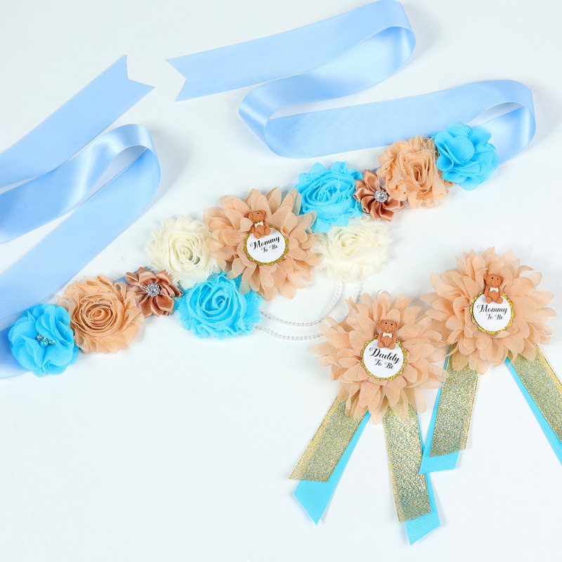 European and American-style mom-to-be party Belt artificial flower dress girdle for newborn pregnant women waist seal badge suit