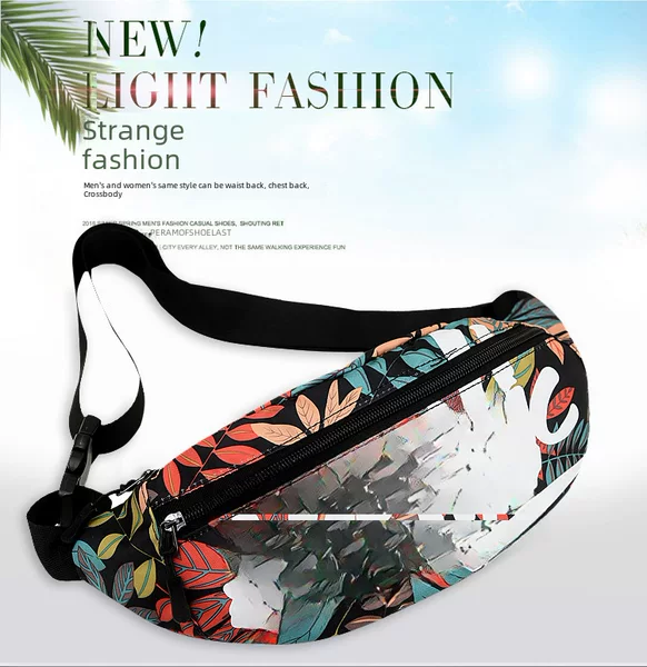 New Fashion Brand Men's and Women's Chest Bag Single Shoulder Crossbody Bag Single Shoulder Bag Motorcycle Korean Style Casual Small Waist Bag Men's Bag Fashion