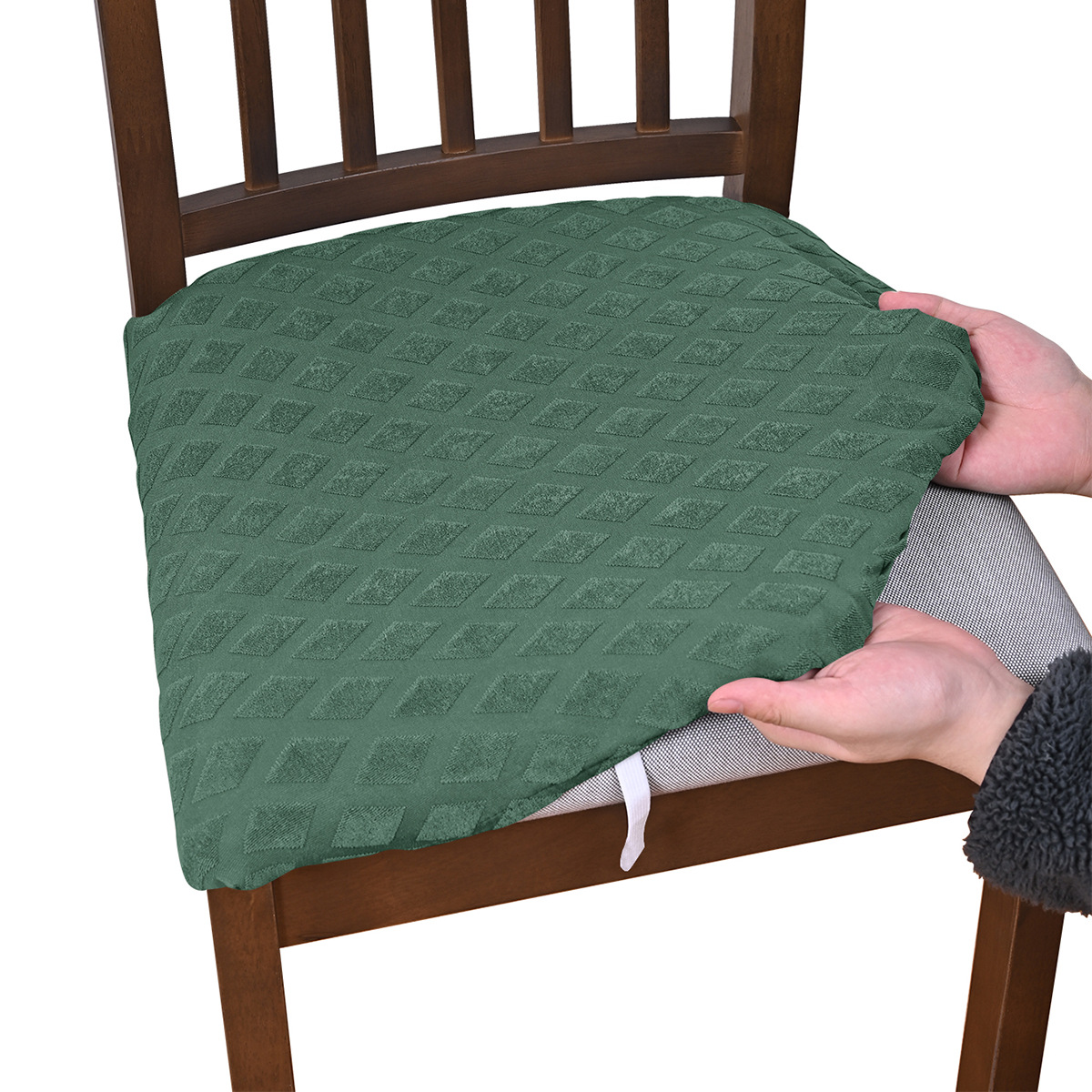 Amazon elástico jacquard diamante cubierta de banco cubierta de taburete de punto universal cubierta de polvo cubierta de comedor de hotel cubierta al por mayor