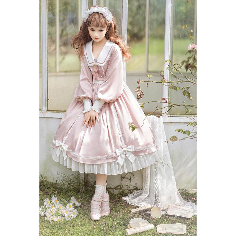 オリジナルデザイン新作ラブレターOP長袖スカート清新で可愛いLolita甘美ソフト妹スカート6435|undefined