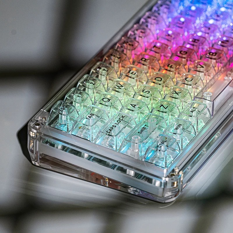 Transparent Key Cap Transparent Ice Crystal Large Complete Mechanical Keyboard Universal 61 Key 87 Key 98 Key 104 Key Crystal Key Cap