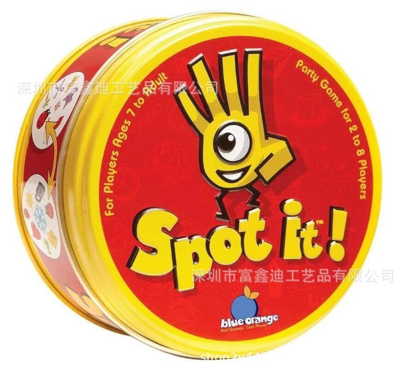 全英語spot it家庭パーティの親子が違うゲームカードを探しています。|undefined