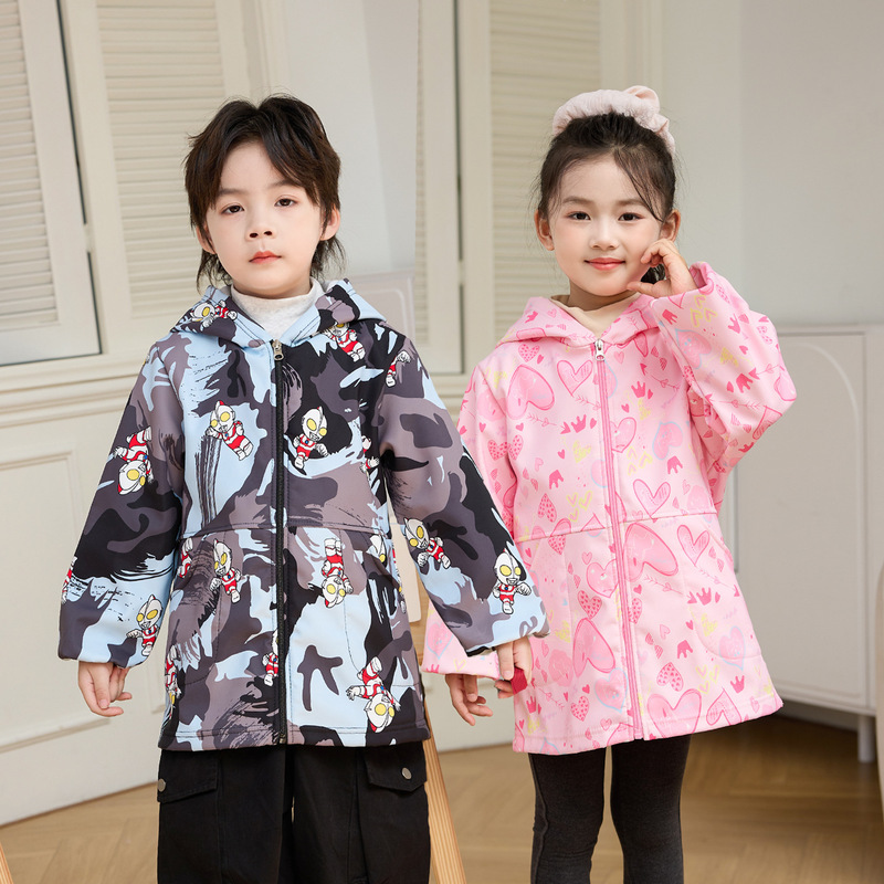 Children's Waterproof Smock, Boys' and Girls' down Jacket, Anti-Dirty Protective Clothing, Baby Eating Apron, Kindergarten Painting Clothes with Hood