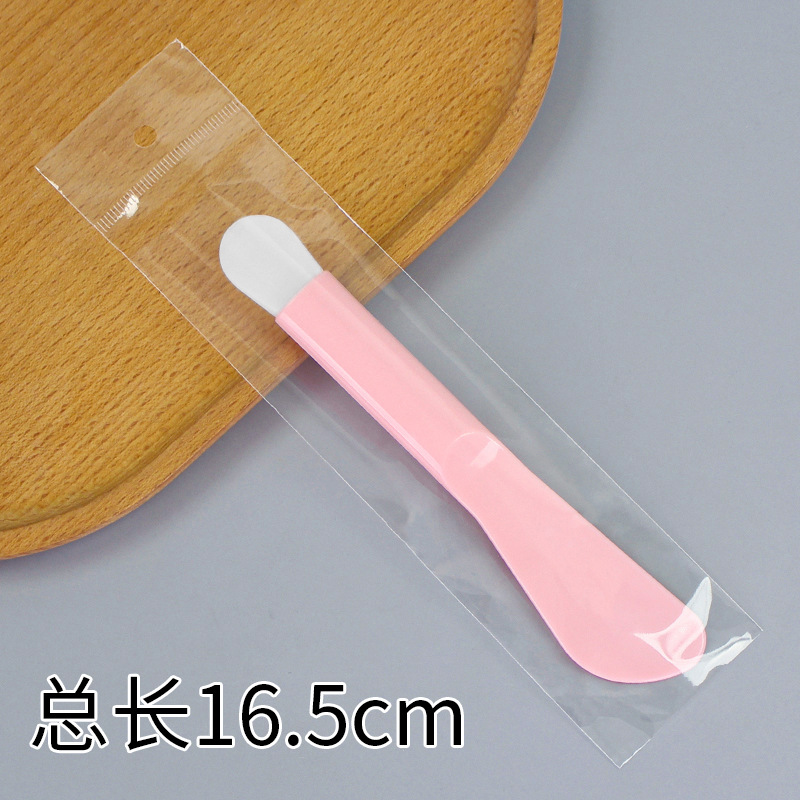 Large double-ended long-handled brush, tongue-shaped rose powder
