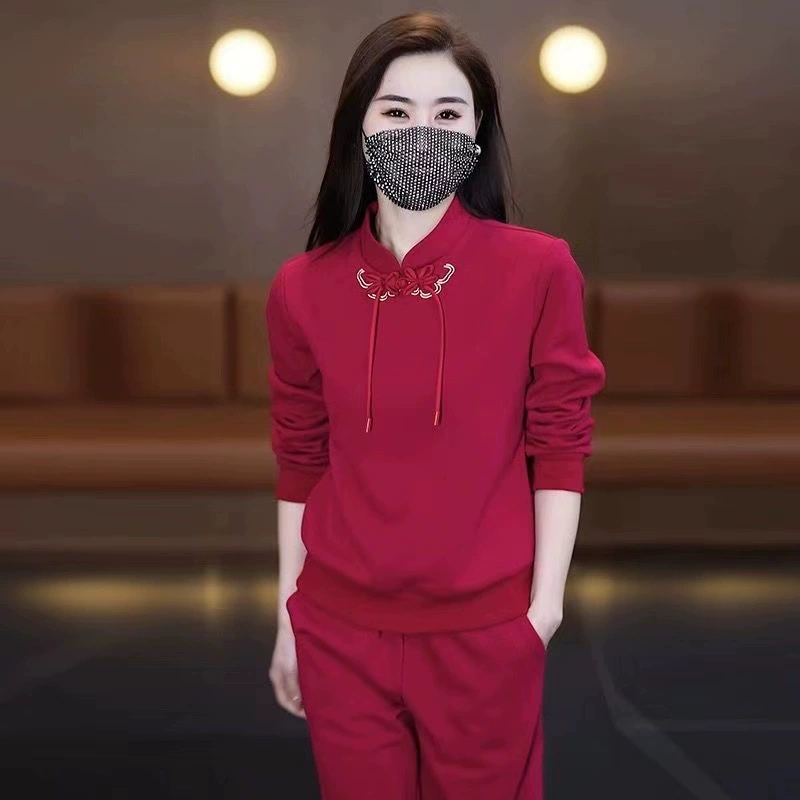 Autumn fashionable sports suit, sweatshirt, set, Chinese style