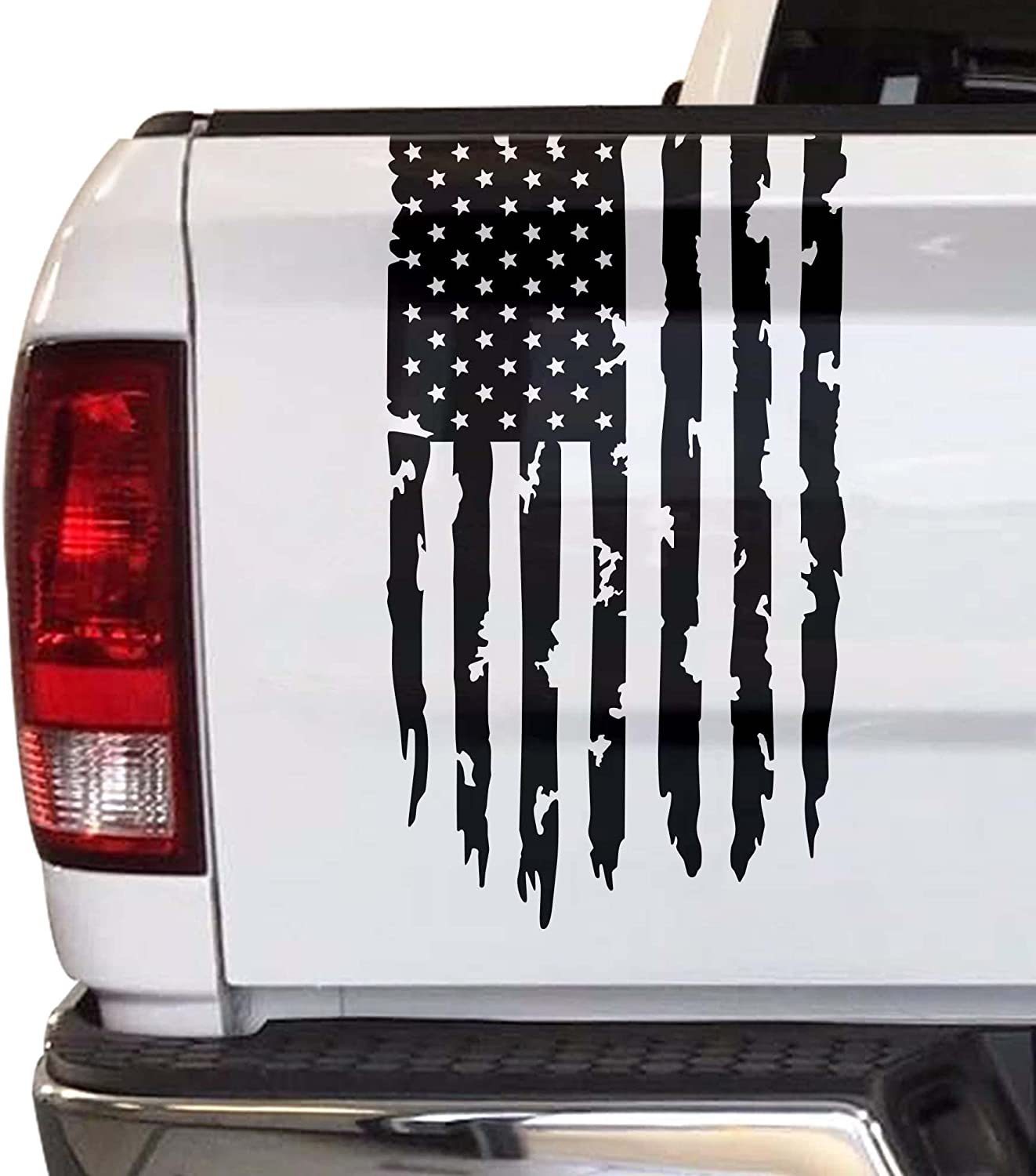 Bandera americana camioneta coche bandera pegatina camión bloque trasero grande roto vinilo calcomanía personalización