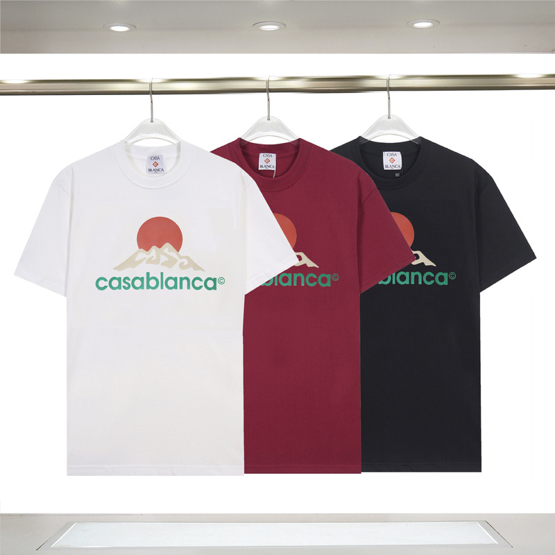 メンズ半袖 260g カサブランカ半袖 2025 春夏新作 カラープリント CASA ピュアコットン半袖|undefined