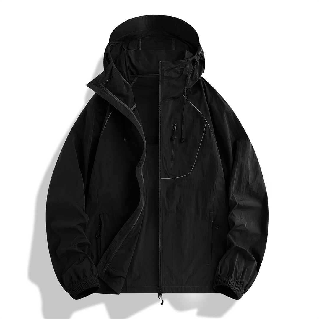 Ropa de protección solar ligera de verano americano, cintura elástica para mujer, diseño de cordón lateral, chaqueta suelta de manga larga, nuevo producto