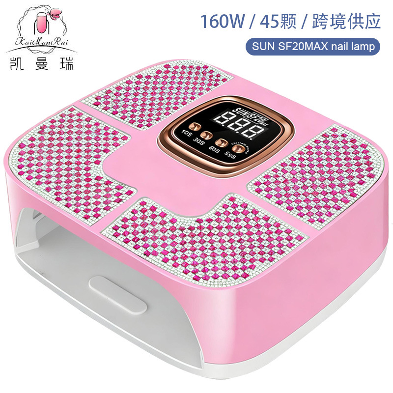 160W alta potencia manicure lámpara diámetro de alta calidad manicure luz de terapia de almacenamiento inteligente inducción manicure pegamento lámpara de horneado manicure